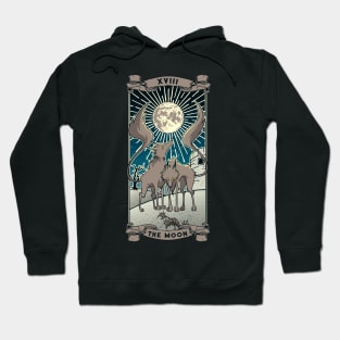 Tarot Card The Moon XVIII Wolves Halloween Art Pagan Witch Hoodie